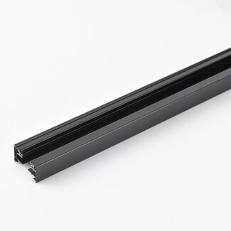 Connectable 1-phase rail, 75 cm, without connection block, with end cap - Black