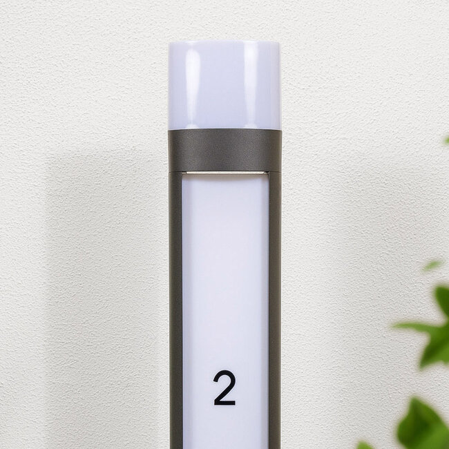 Standing outdoor lamp with house number - Gianna