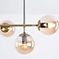 Designer pendant light Hepta with 7 amber glass globes