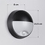 Contemporary round wall lamp with sensor