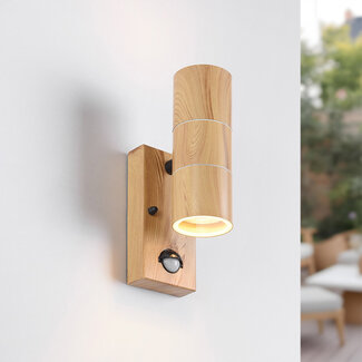 Elegant 2-light outdoor lamp with sensor - Martina