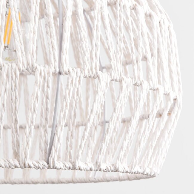 Bohemian pendant lamp Kanpur, woven hemp rope