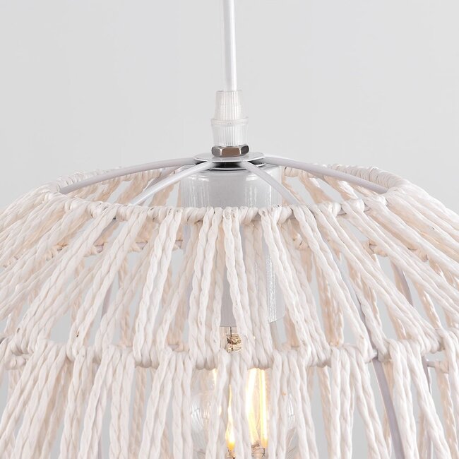 Bohemian pendant lamp Kanpur, woven hemp rope