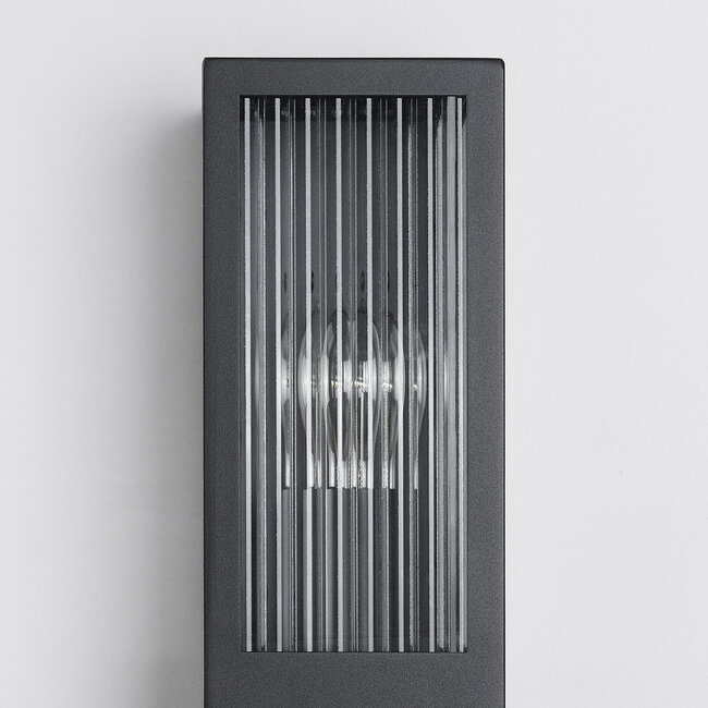 Amiens glass wall light with ribbed detail