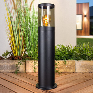 Elegant Reims outdoor standing lamp in stainless steel