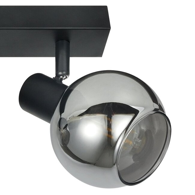 Detroit ceiling lamp with smoked glass and Mirror effect