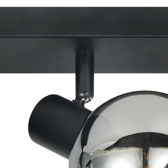 Detroit ceiling lamp with smoked glass and Mirror effect