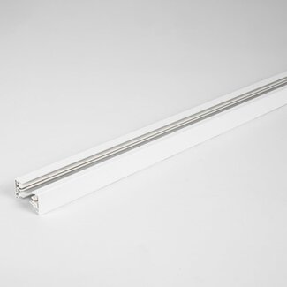 White connectable 1-phase rail, 75 cm, without connection block, with end cap