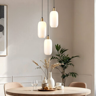 Pendant lamp with opal white glass - Laura