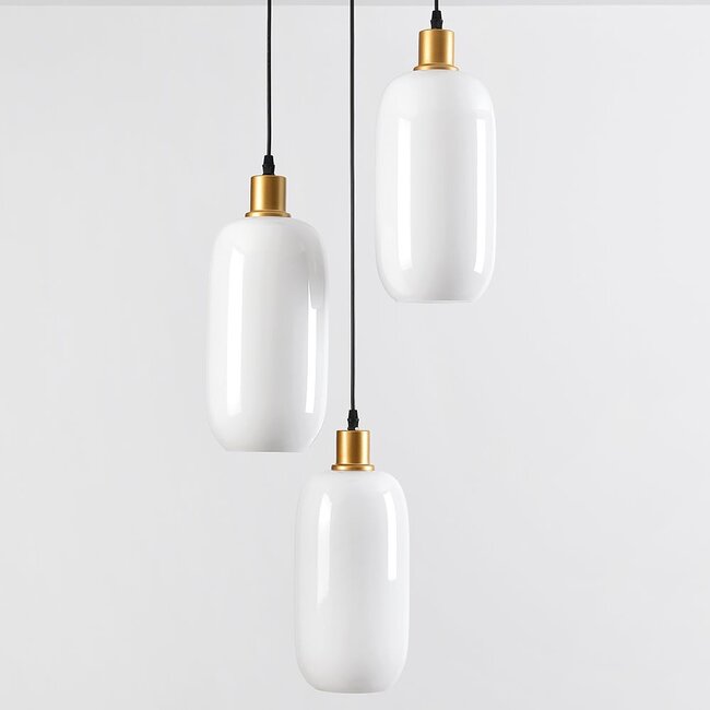 Pendant lamp with opal white glass - Laura