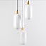 3-light pendant light Laura in opal glass - black and gold