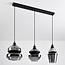 Pendant lamp with smoked glass, 3-light - Sofie