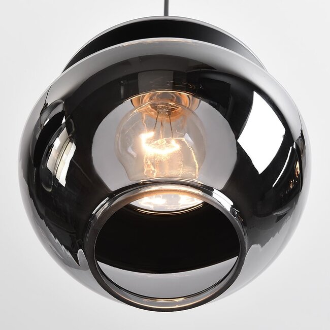 Pendant lamp with smoked glass, 3-light - Sofie