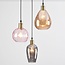 3-light pendant light Verona with curved glass - amber, light pink and light grey