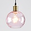 3-light pendant light Verona with curved glass - amber, light pink and light grey