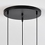 3-light pendant light Verona with curved glass - amber, light pink and light grey