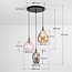 Pendant lamp with different coloured glass and bulging detail - Verona