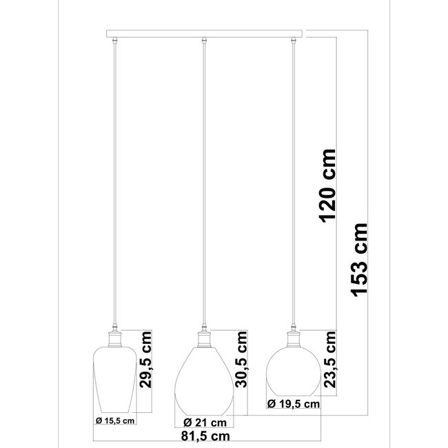 Pendant lamp with different colours and bulging detail - Vanessa