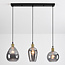 Smoked glass pendant lamp with bulge detail - Vanessa