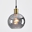 Smoked glass pendant lamp with bulge detail - Vanessa