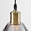 Smoked glass pendant lamp with bulge detail - Vanessa