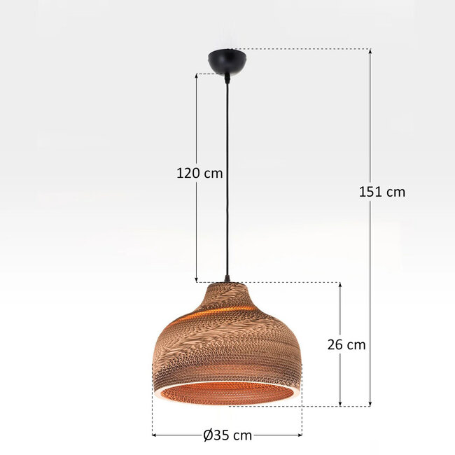 Cardboard pendant lamp - Maeve