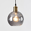 3-light pendant light Verona in smoked curved glass - black