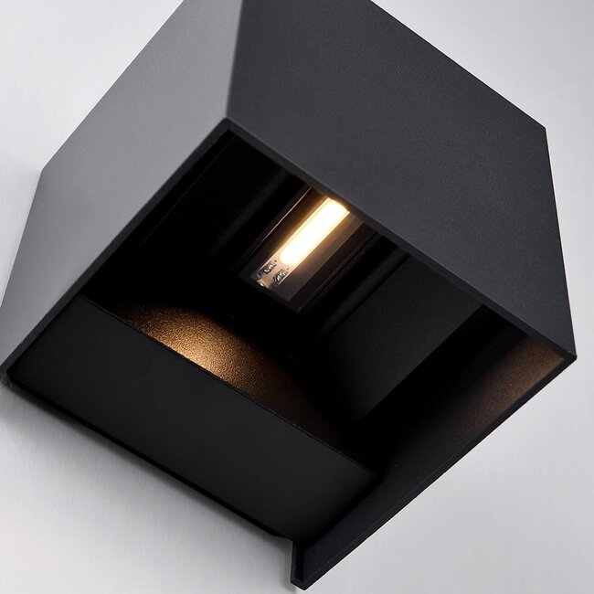 Smart outdoor wall lamp Daniel with RGB - Black