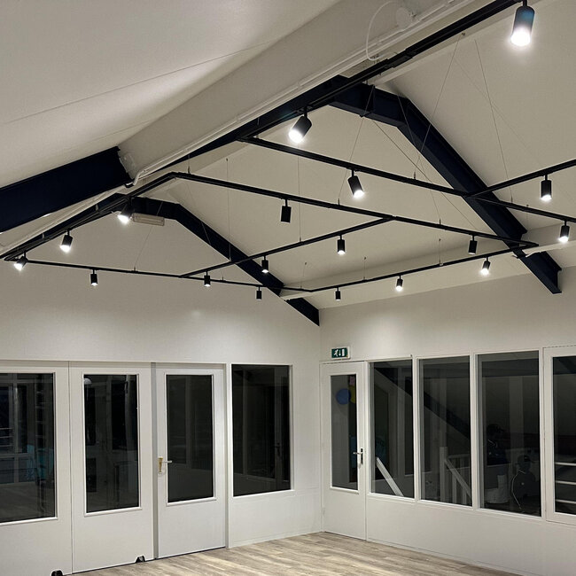 Steel cable suspension system for single-phase rail - Black