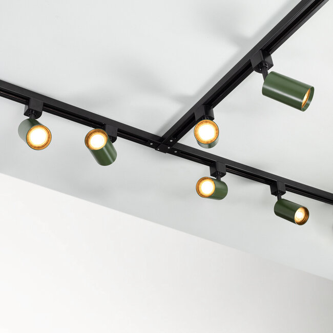 Track spotlights 1-phase olive green - Romain