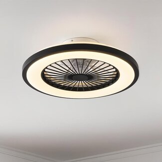 Ceiling fan Starry with adjustable colour temperature and star effect - black