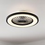 Ceiling fan Starry with adjustable colour temperature and star effect - black