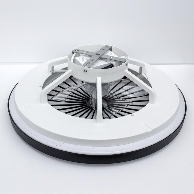 Ceiling fan Starry with adjustable colour temperature and star effect - black