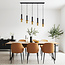 Pendant lamp Tony 5-light in white and gold