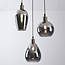 3-light pendant light Verona in smoked glass with mirror effect