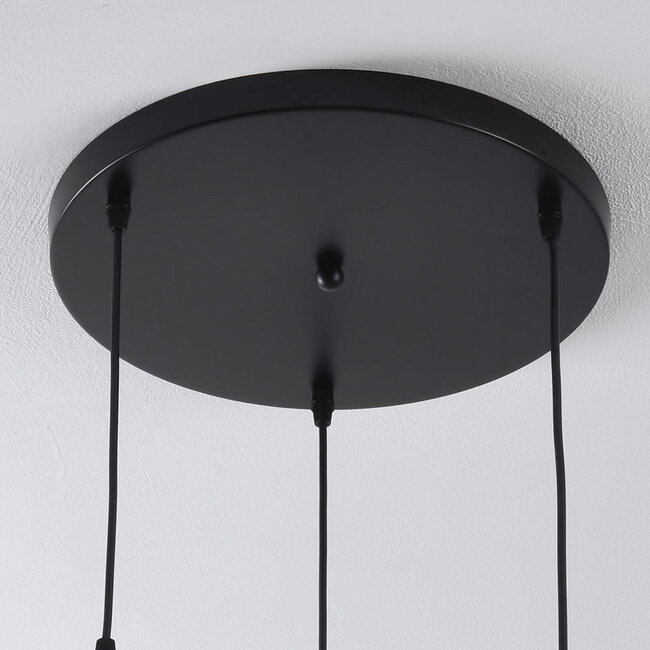 3-light pendant light Verona in smoked glass with mirror effect