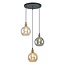 3-light pendant lamp with different coloured glass - Loiza