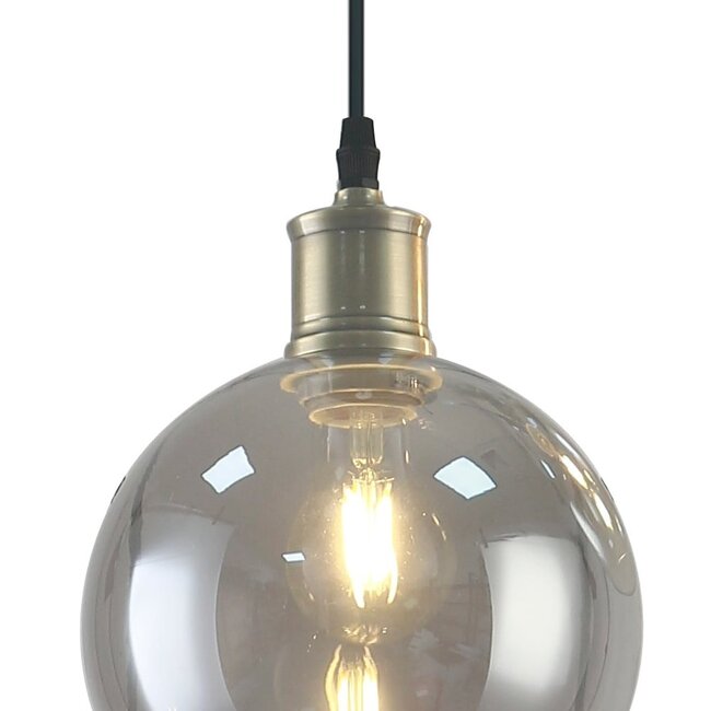 3-light pendant lamp with different coloured glass - Loiza