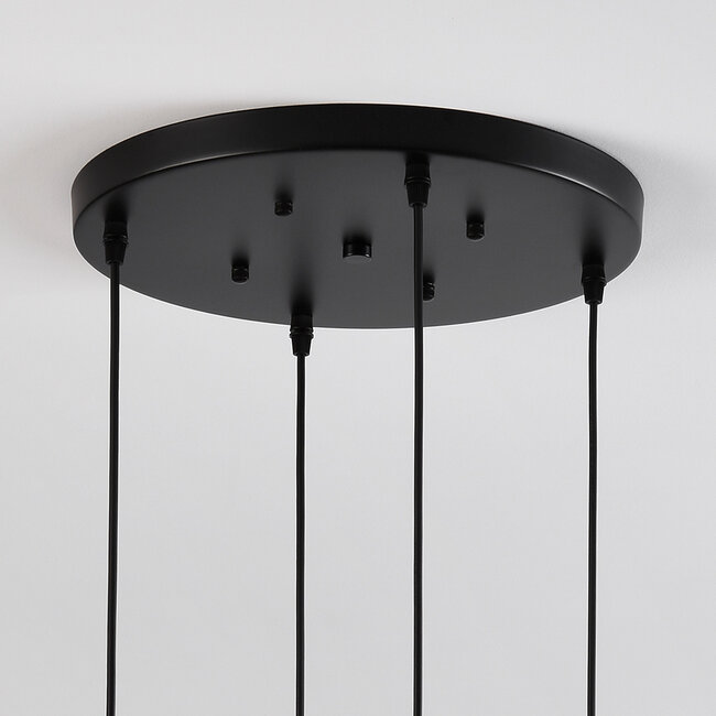 4-light pendant light Livia with glass globes