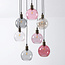 7-light pendant lamp with coloured glass - Liya