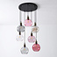 7-light pendant lamp with coloured glass - Liya