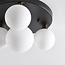 4-light ceiling light Taira with white glass globes - black