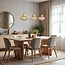 3-light pendant light Imara with amber glass - amber and gold