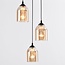 3-light pendant light Kensi with amber glass