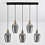 Valerie 5-light pendant lamp with smoked glass