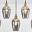 5-light pendant light Valerie with smoked glass