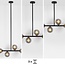 4-light design ceiling light Asun in smoked glass - black