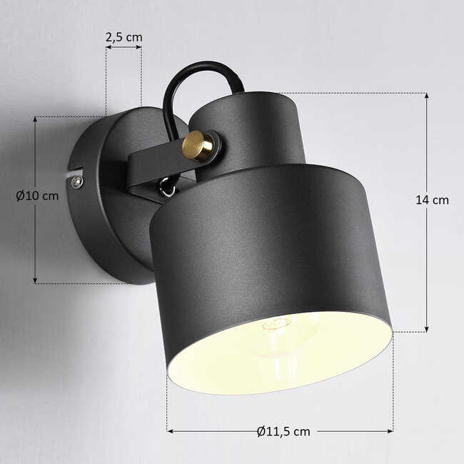Adjustable wall light Alfie - grey