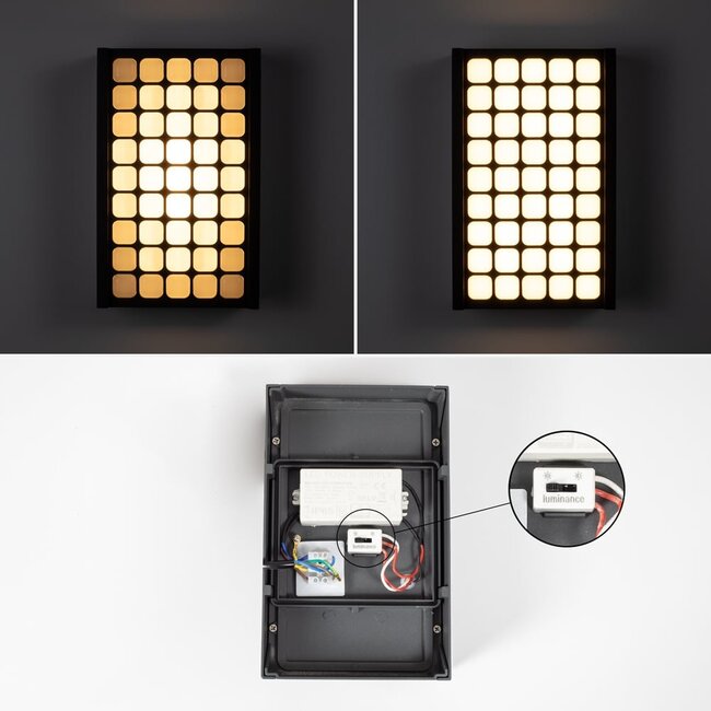 Outdoor wall light Melina - black with integrated LED