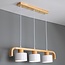 3-light pendant lamp with wood and white - Rosie